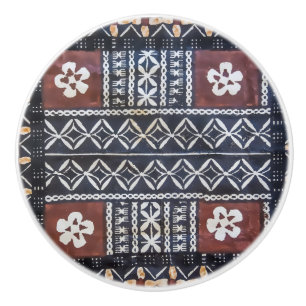 Fiji Tapa Trasa Print Ceramic Knob Knopp