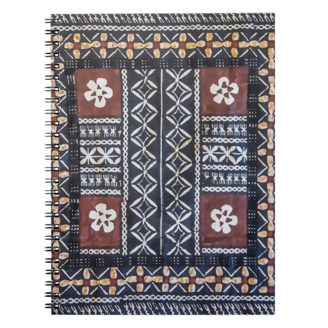 Fiji Tapa Tygtryck Notebook Anteckningsbok (Framsidan)