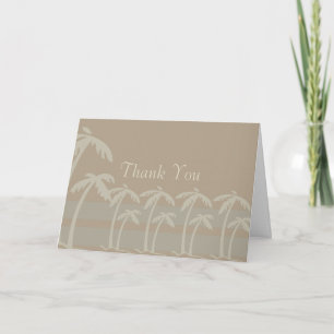 Fiji: Tropical Handflatan Träd i Taupe, Creme, Blu Tack Kort