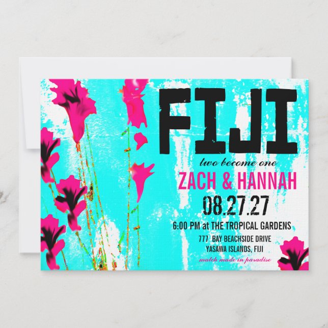 FIJI TVÅ destinationsinbjudningar Inbjudningar (Framsida)