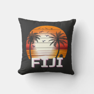 Fiji Vintage Handflatan Träd Sommarbuss Kudde