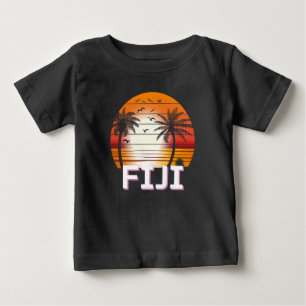 Fiji Vintage Handflatan Träd Sommarbuss T Shirt