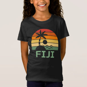 Fiji Vintage Handflatan Träd Sommarbuss T Shirt