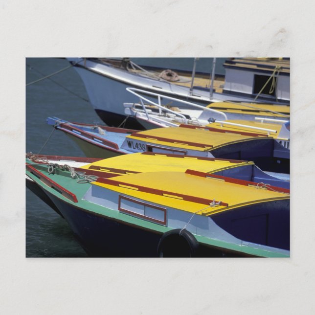 Fiji, Viti Levu, Lautoka, småbåtar i hamn Vykort (Framsida)