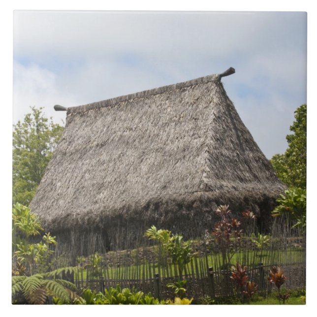 Fiji, Viti Levu-ön. Polynesisk kultur Kakelplatta (Framsidan)