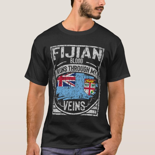 Fijian Blood Springa genom mina Veins T Shirt (Framsida)