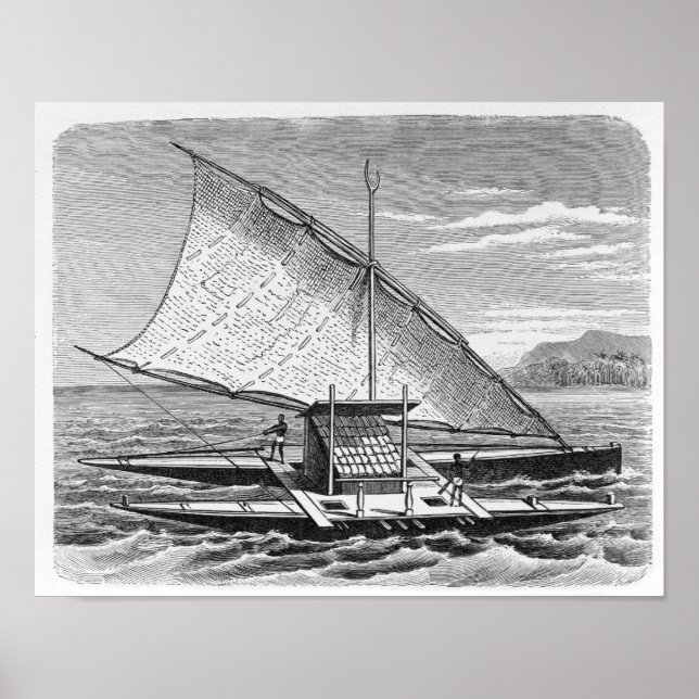 Fijian dubbla canoe från The History of Poster (Framsidan)
