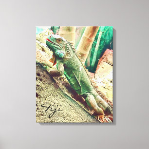 Fijian Iguana liguana spp. Canvastryck