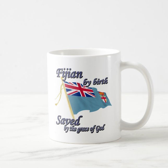 Fijian vid födelse sparad av nåden av guden kaffemugg (Höger)