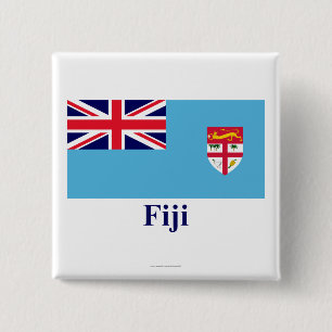 Fijiansk flagga med namn knapp