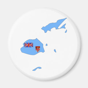 Fijiansk i naturlig storlek flaggakarta magnet