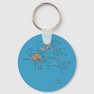 Fijiansk karta Keychain Nyckelring