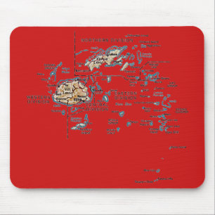 Fijiansk karta Mousepad Musmatta