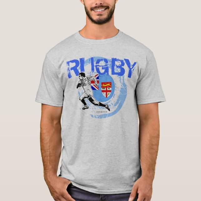 Fijiansk Rugby fläktar T-tröjaspringa Tröja (Framsida)