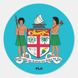 Fijiansk vapensköldrundaklistermärke runt klistermärke
