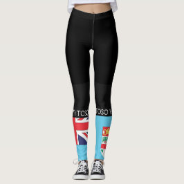 Fijianskt lägga benen på ryggen för flagga leggings