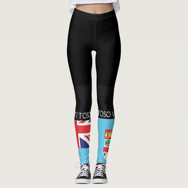 Fijianskt lägga benen på ryggen för flagga leggings (Framsida)
