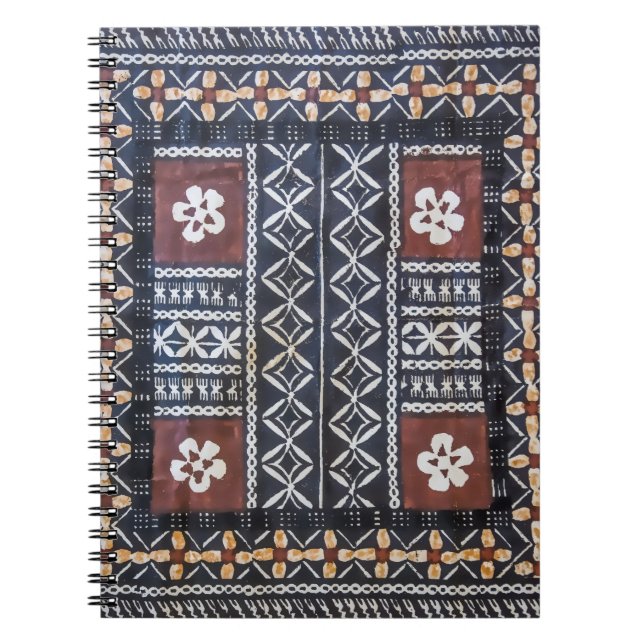 Fijianskt TapaBarkcloth tryck Anteckningsbok (Framsidan)