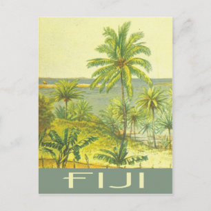 Fijiöarna vintage resor stil vykort