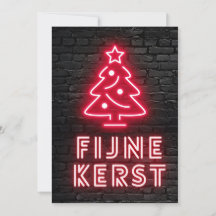 Fijne Kerst Rood Neon Kerstmis Julafton
