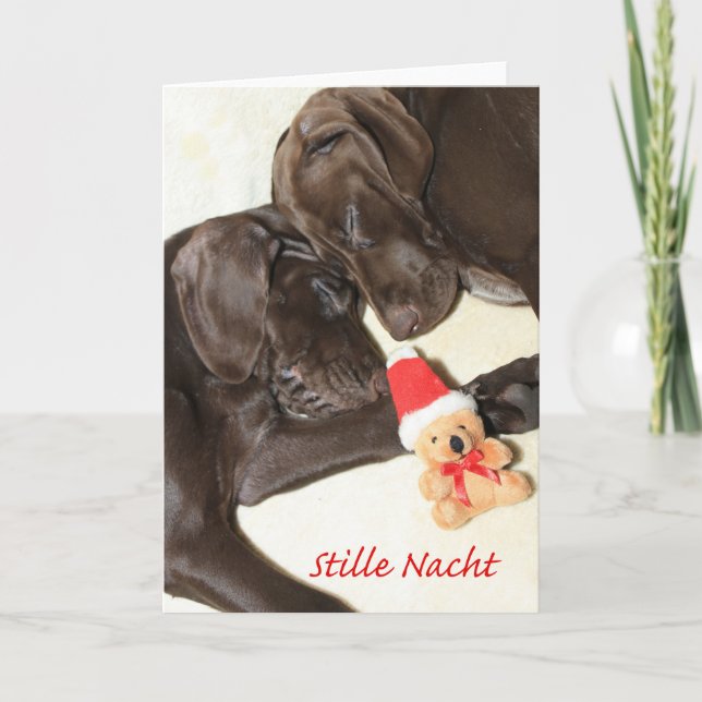 Fijne Kerstdagen German Pointer Sisters Helgkort (Framsida)