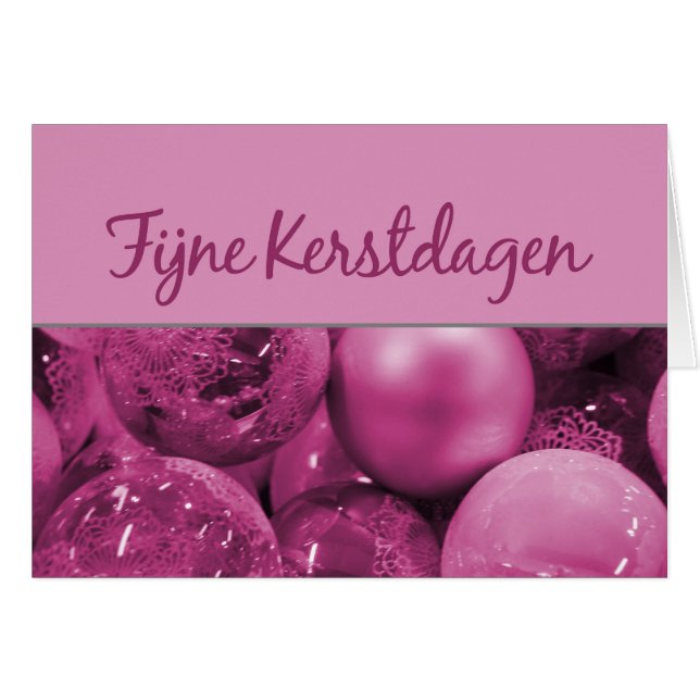 Fijne Kerstdagen jul Ornaments Hälsningskort (Framsidan Horizontal)