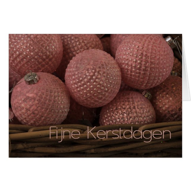 Fijne Kerstdagen jul Ornaments Hälsningskort (Framsidan Horizontal)