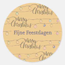 Fijne Kerstdagen kerst sticker Runt Klistermärke