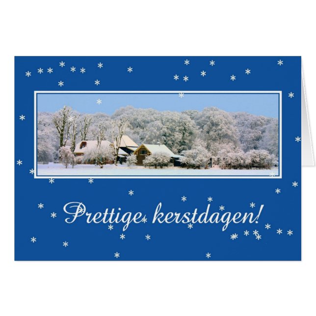 Fijne kerstdagen - Nederländsk jul Hälsningskort (Framsidan Horizontal)