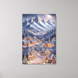 Fijne Kerstfeest Winter Wonderland Greeting Card  Canvastryck