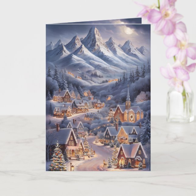 Fijne Kerstfeest Winter Wonderland Greeting Card  Kort (Orkide)