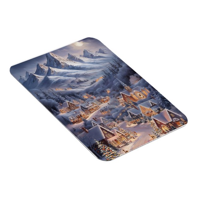 Fijne Kerstfeest Winter Wonderland Greeting Card  Magnet (Högersidan)