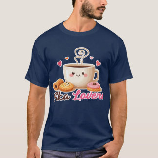 Fika Älskare Söt Svensk Kaffepausbakelse T Shirt