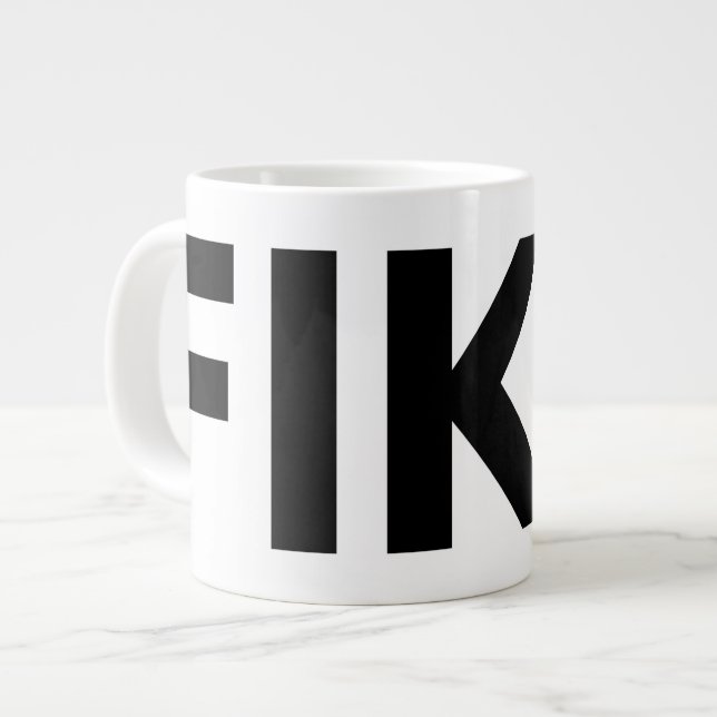 FIKA Bold Black and White Specialty Mugg Jumbo Mugg (Framsida vänster)
