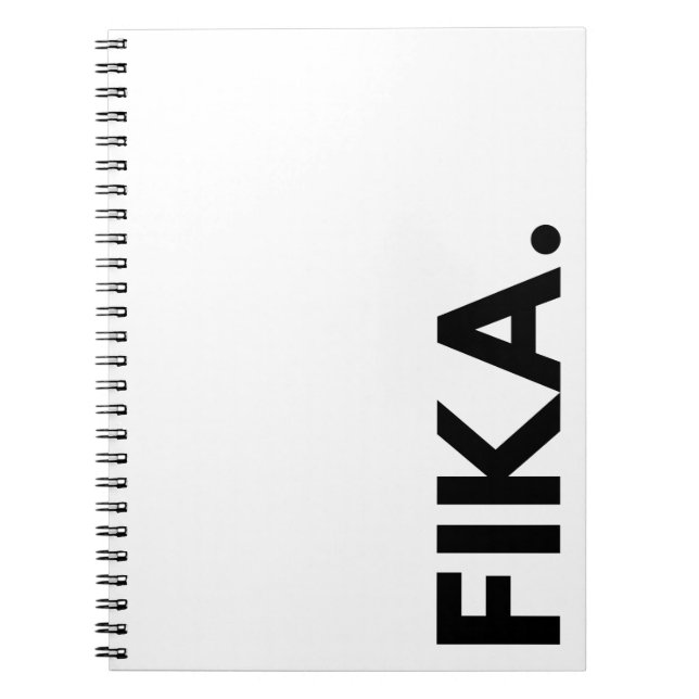 FIKA. Bred svart och vit bärbar dator Anteckningsbok (Framsidan)