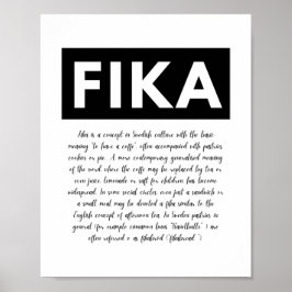 Fika-definition Skriv ut, utskrivbar väggkonst