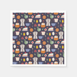 Fika (Eclipse) - Vattenfärg Mönster Pappersservett