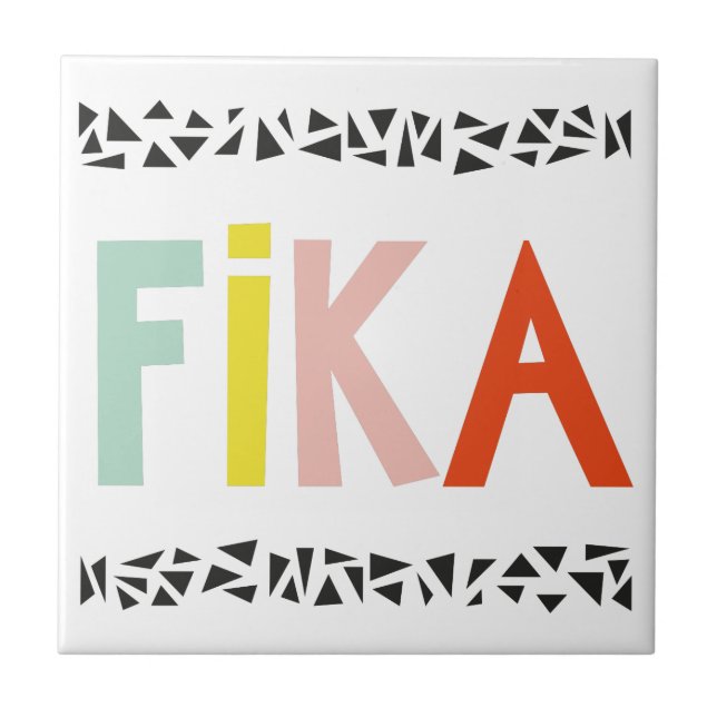 Fika Färg Black Kakelplatta (Framsidan)