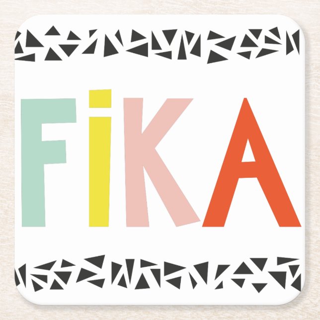 Fika Färg Papper Underlägg (Framsidan)