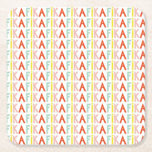 Fika Färg Papper Underlägg Kvadrat