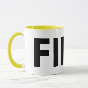 FIKA Fet Gult, Black and White Mugg