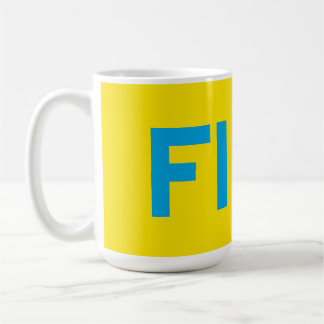 FIKA Fet Gult och Blue Kaffemugg