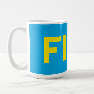 FIKA Fet Gult och Blue Kaffemugg