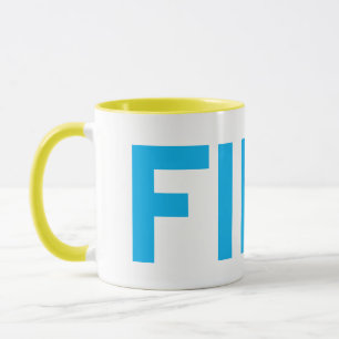 FIKA Fet Gult och Blue Mugg