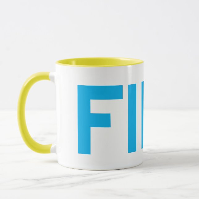 FIKA Fet Gult och Blue Mugg (Vänster)