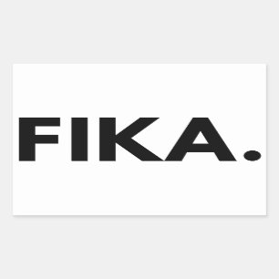 Fika fet rektangulär fästpunkt rektangulärt klistermärke