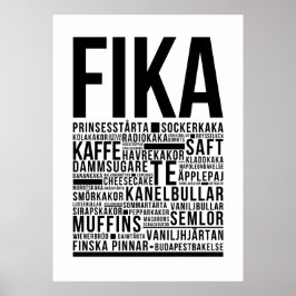 Fika-godis för sötkaffe Typografi Poster