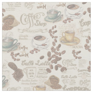 Fika svensk traditionell kafferepetering Fabric Tyg