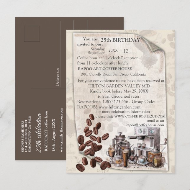 Fika Svenska kaffeförmidtraditionen Meddelande Vykort (Fram/baksida)