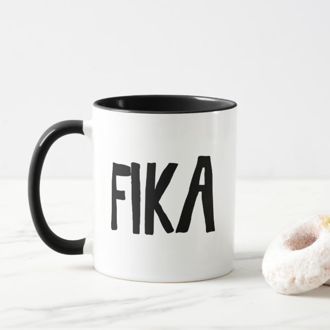 Fika Sverige, svetdisch kaffe rast Mugg (Med munk)
